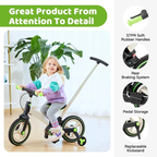 6-in-1 Toddler Bike & Stroller | Foldable Push Bike w/Training Wheels🔥