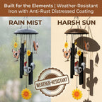🌻Vintage Metal Chicken Wind Chime with Sunflower🐔🔥