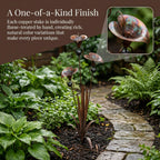 Flamed Copper Three Calla Lilies Garden Stake with Bells, 28" Handcrafted Outdoor Yard Art🔥