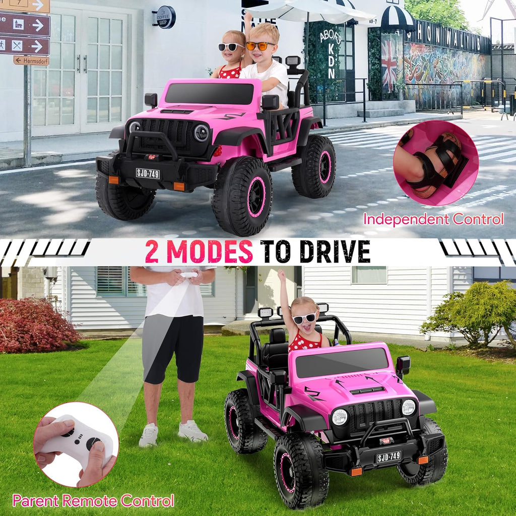 Ride on Truck Car 2 Seater Ride Kids Electric Car - 7Ah Large Battery Kids Electric Vehicles with Remote Control🔥
