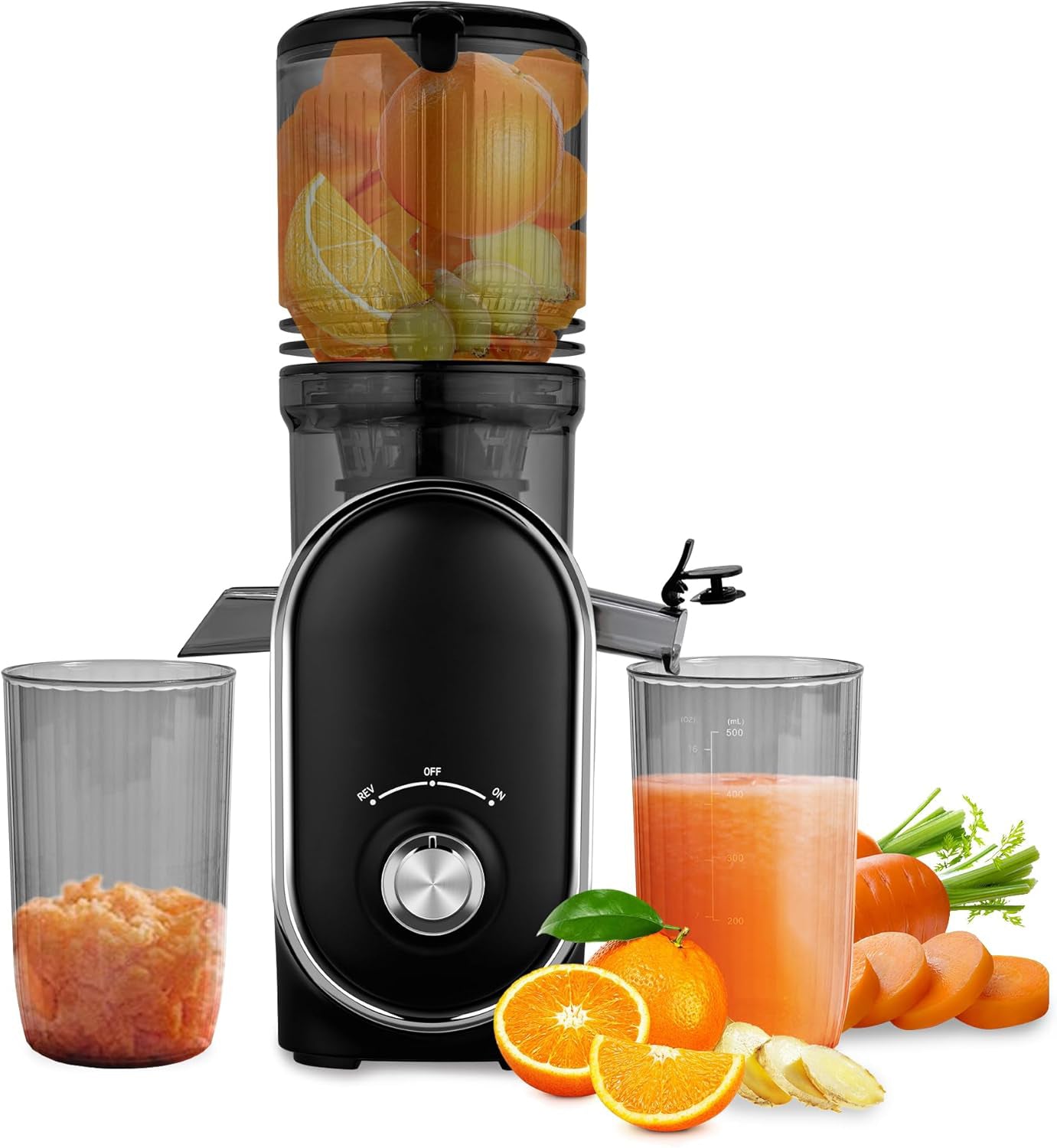 Cold Press Juicer, 300W, 5.3" Large Feed Chute, 1.5L Capacity, Automatic Feeding, High Yield, Easy to Clean, Ideal for Whole Fruits & Vegetables🔥