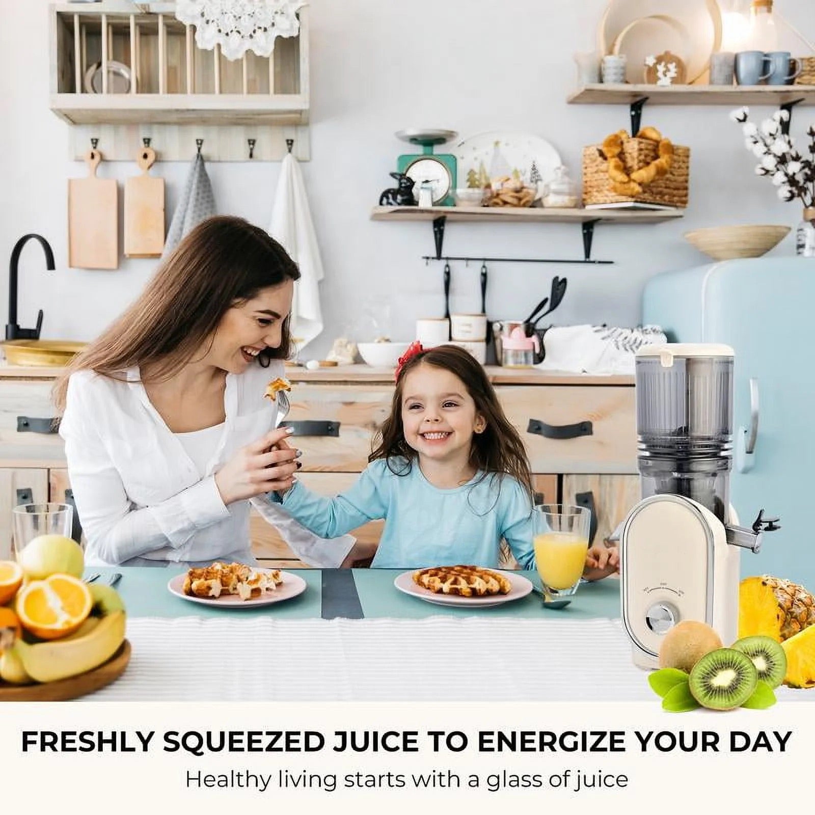 Cold Press Juicer, 300W, 5.3" Large Feed Chute, 1.5L Capacity, Automatic Feeding, High Yield, Easy to Clean, Ideal for Whole Fruits & Vegetables🔥