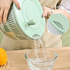 🥗 3-in-1 Large Salad Spinner Set | 5.3 Qt Vegetable Washer with Slicer & Strainer for Kitchen🔥