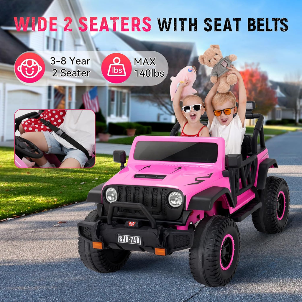 Ride on Truck Car 2 Seater Ride Kids Electric Car - 7Ah Large Battery Kids Electric Vehicles with Remote Control🔥