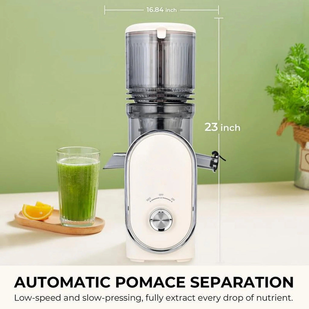 Cold Press Juicer, 300W, 5.3" Large Feed Chute, 1.5L Capacity, Automatic Feeding, High Yield, Easy to Clean, Ideal for Whole Fruits & Vegetables🔥