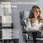 Big and Tall Office Chair with Pocket Spring Cushion,High Back Computer Gaming Chairs with Adjustable Armrests and Lumbar Support,Executive Desk Chairs with Footrest(PU Leather,White)🔥