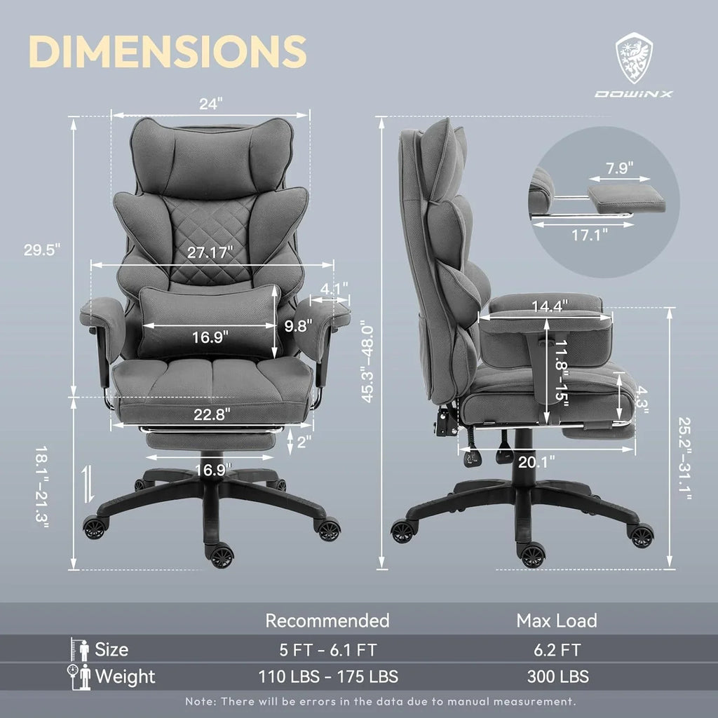 Big and Tall Office Chair with Pocket Spring Cushion,High Back Computer Gaming Chairs with Adjustable Armrests and Lumbar Support,Executive Desk Chairs with Footrest(PU Leather,White)🔥