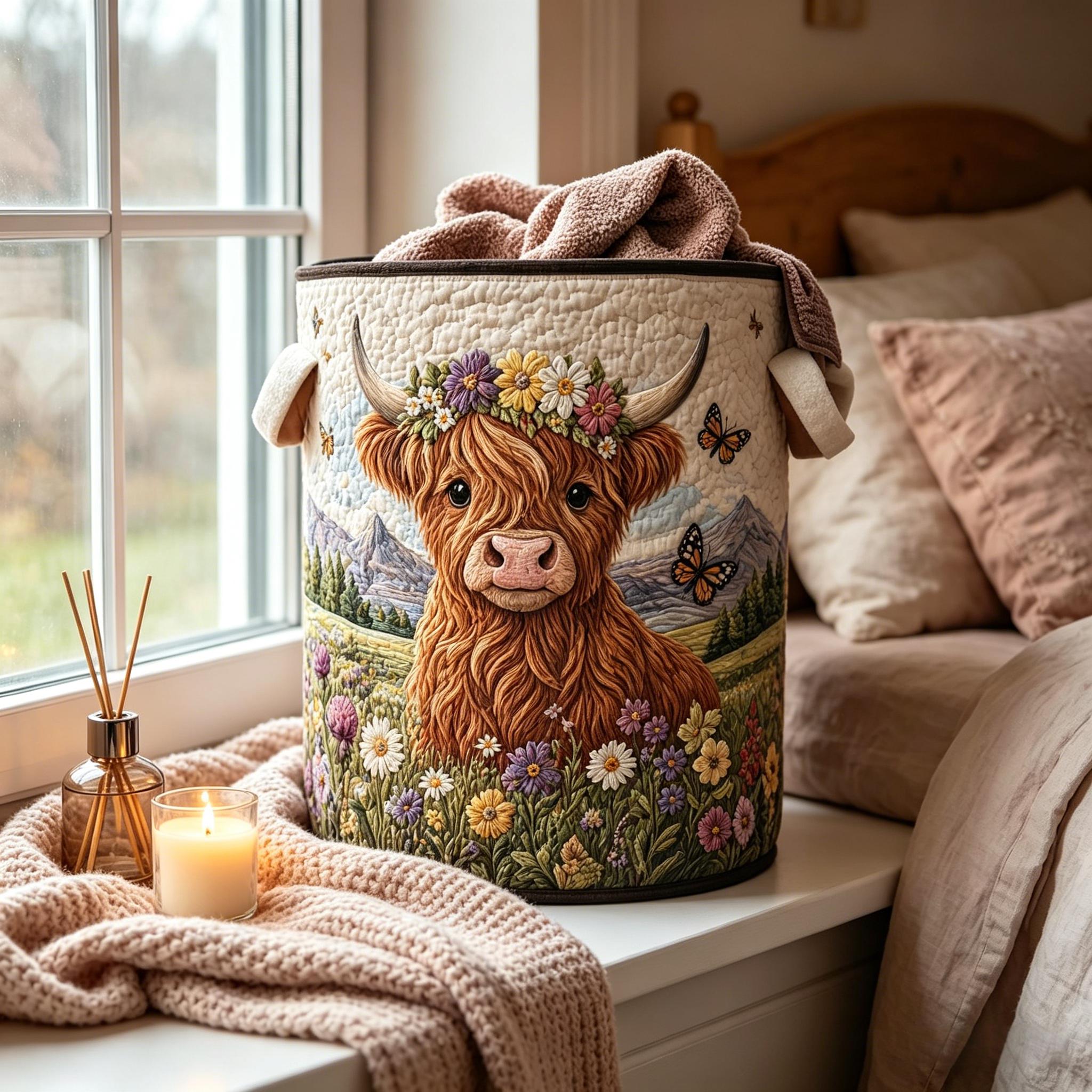 🌱🐂Highland Cow Garden Charm Storage Basket🔥